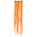 SWACC 7 Pcs Full Head Party Highlights Clip on in Hair Extensions Colored Hair Streak Synthetic Hairpieces (22-Inch Straight, Orange) SWACC Store