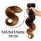 100% 7A Brazilian Remy Human Hair Weave Double Weft Body Wave 3 Bundles 300g Ombre Hair Extensions for Women (20 inch,Natural Black to Dark Auburn to Dark Blonde