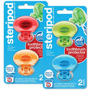 Steripod Clip-On Toothbrush Protector, Blue, Green, Red, Orange, 4 Count Steripod
