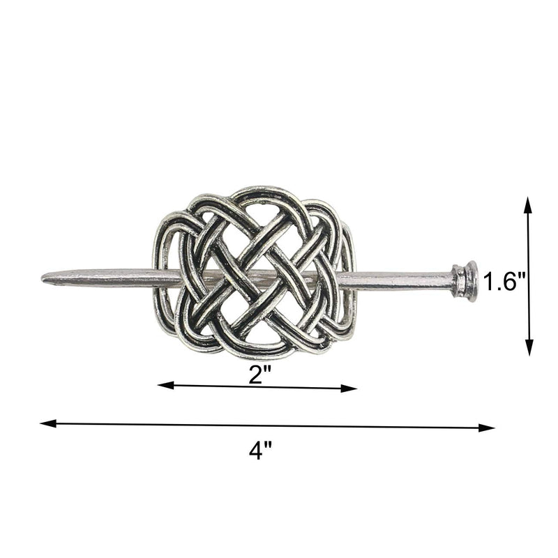 Tinsow 2 Pcs Silver Celtic Hair Slide Hairpins Hair Accessories Hair Clips, Creative Hair Barrette Minimalist Hair Claw Hair Pin Hair Accessories for Women (Style C H) Tinsow