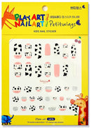 Petitwings Nail Stickers Wraps Decals Polish Self-Adhesive for Kid Girls Boys, a Nail File (Korean Made) (Cute Cow) Petitwings
