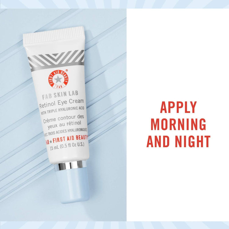 First Aid Beauty FAB Skin Lab Retinol Eye Cream with Triple Hyaluronic Acid – .5 Oz. First Aid Beauty