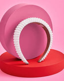 xo, Fetti Bachelorette Party Decorations Pearl Headband with Detachable Veil | White Headpiece Bridal Shower Gift, Bridesmaid Favors xo, Fetti
