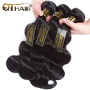 QTHAIR 12A Brazilian Body Wave Human Hair(20" 20" 20",300g,Natural Black) 100% Unprocessed Brazilian Virgin Hair for Black Women QTHAIR
