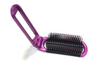 2 ALAZCO Folding Hair Brush With Mirror Compact Pocket Size Travel Car Gym Bag Purse Locker (2 Assorted Colors) ALAZCO