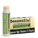 Beessential All Natural Lip Balm, Coconut Lime, 2 Pack | For Dry and Chapped Lips, Great For Men, Women, and Children, Moisturizing Beeswax, Coconut, Shea and Cupuacu Butter Beessential