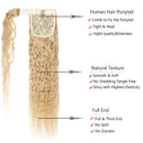 100% Human Hair Ponytail Extensions 18 Inches Wrap Around Human Hair Ponytail With Comb Clip in One Piece Pony Tail Hairpiece Long Corn Wave Curly For Black Women