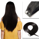 40 Pieces 100g Tape in Human Hair Extensions 12''-24'' Double Side Tape Seamless Skin Weft Rooted Natural Hair Extensions 40pcs Long Straight Silky (20 inch,
