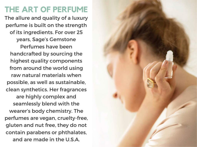 Amber Gemstone Roll-On Perfume Oil by The Sage Lifestyle (1/8 Oz) - Travel Perfume, Vegan Perfume Oil - Feel Subtle Hint of Labdanum, Tunisian Amber, Musk & Vanilla Sage Machado