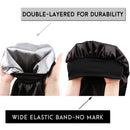 Sent Hair Extra Long Satin Hair Bonnet for Women Double Layer Night Sleeping Cap for Braids,Curly,Long Hair- Soft Elastic Band,Black sent hair