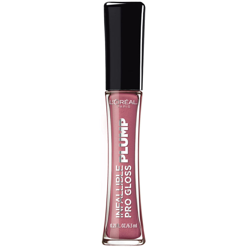 L'Oreal Paris Infallible Pro Gloss Plump Lip Gloss with Hyaluronic Acid, Long Lasting Plumping Shine, Lips Look Instantly Fuller and More Plump, Mauve Glow , 0.21 fl. oz. L'Oreal Paris