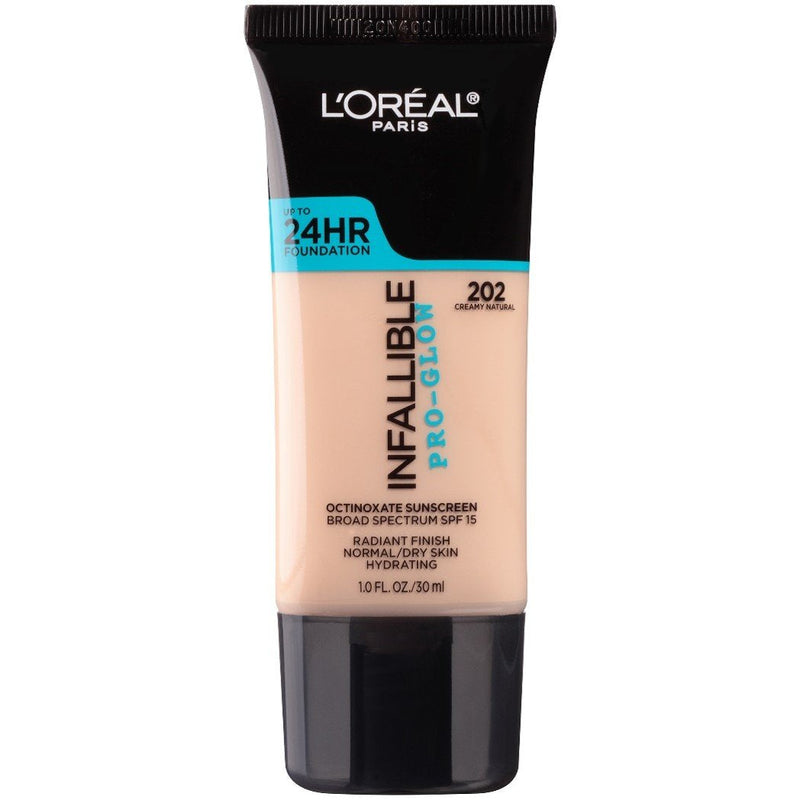 L'Oreal Paris Makeup Infallible Up to 24HR Pro-Glow Foundation, 202 Creamy Natural, 1 fl; oz. L'Oréal Paris