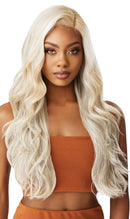 Outre LACEFRONT COLORBOMB Salon-Designed Blonde Shades Pre-Plucked Soft Swiss Lace Natural Baby Haur Heat Resisitant Synthetic - KIMANI (3DRFF IVORY BLONDE) Outre
