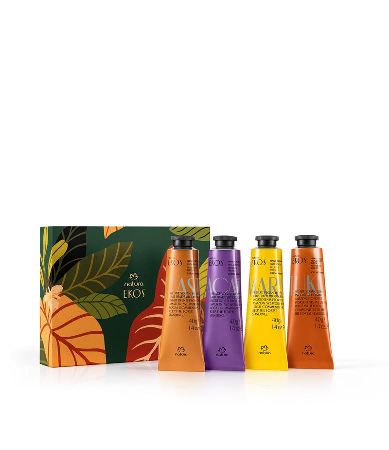 natura - Ekos Tropical Hand Cream Trio Variety Pack, 3 Creams - (1) Maracujá, (1) Castanha, & (1) Açaí Hand Cream - Vegan Skin Care - Brazilian Beauty Secrets - Self Care & Body Care - 1.41oz (40g) Infinity Warehouse