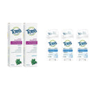 Tom's of Maine Fluoride-Free Antiplaque & Whitening Toothpaste, Whitening Toothpaste with Tom's of Maine Long Lasting Deodorant, Natural Deodorant, Deodorant, Unscented, 2.25 Ounce, Pack of Tom's of Maine