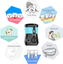 TUREWELL Water Flossing Oral Irrigator, 600ML Dental Water Teeth Cleaner 10 Adjustable Pressure, Electric Dental Pick Flosser for Teeth/Braces, 8 Water Jet Tips for Family (Black) TUREWELL