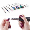 Makartt Nail Drill Bit Set B-25 Tungsten Carbide Diamond Ceramic Acrylic Nail Drill Bits 7Pcs with Safety Nail Drill Bits Tungsten Carbide Drill Bit Cuticle Bundle Makartt