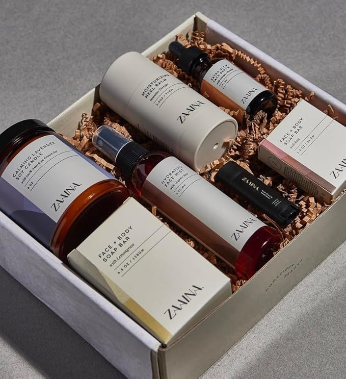 ZAAINA Spa Gift Set for Her - Relaxation Spa Kit for Women, Handmade in USA, Pampering At Home Bath and Body Self Care Spa Package, Luxury Spa Birthday Gifts for Women, Spa Gift Basket for Mom Infinity Warehouse