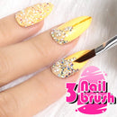 Rhinestone Resin Glue, Teenitor Nail Art Decoration Tools Kit with 8ml Gem Rhinestone Gel Resin Glue 3pcs Nail Brushes Wax Pen Stick Rhinestones Picking Tweezers (UV/LED Cure Needed) Teenitor