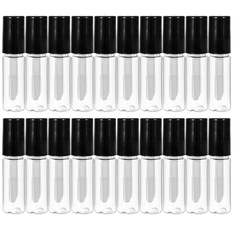 Beautyflier 20 Pack 1.5 ml Empty Lip Gloss Tubes Containers Clear Mini Refillable Lip Balm Bottles with Rubber Inserts for Lipstick Samples Travel DIY Makeup Beautyflier