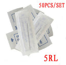 Pinkiou 5RL Disposable Needles and Caps for Permanent Makeup Pen Eyebrow Tattoo Machine (50 Pieces) Pinkiou