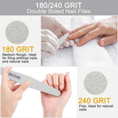 Professional Nail Files, Emery Board Nail File for Natural Nails 100/180/240 Grit Nail Files for Acrylic Nails 12pcs Fine Grit Nail File Manicure Tools Coarse Washable Fingernail Files… (100/180 Grit) BLESWIN