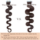 Wavy Tape in Hair Extensions 100% Human Hair Body Wave 22 inch Dark Brown Long Soft Remy Hair Skin Weft Seamless Invisible Double Side Tape 20pcs/50g