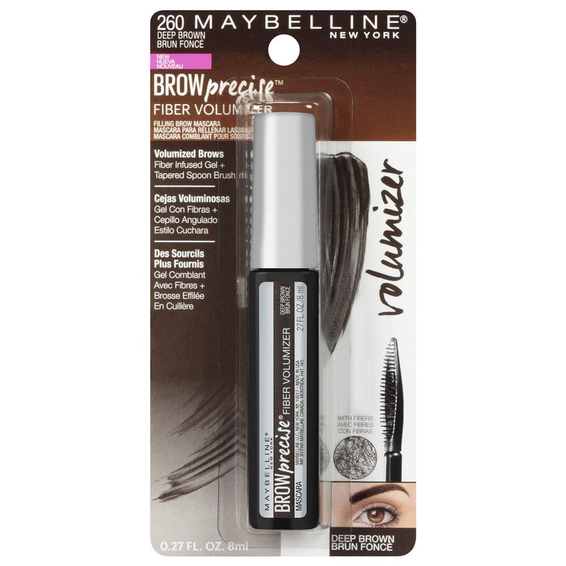 Maybelline Brow Precise Fiber Volumizer Eyebrow Mascara, Deep Brown, 0.27 fl. oz. Maybelline New York