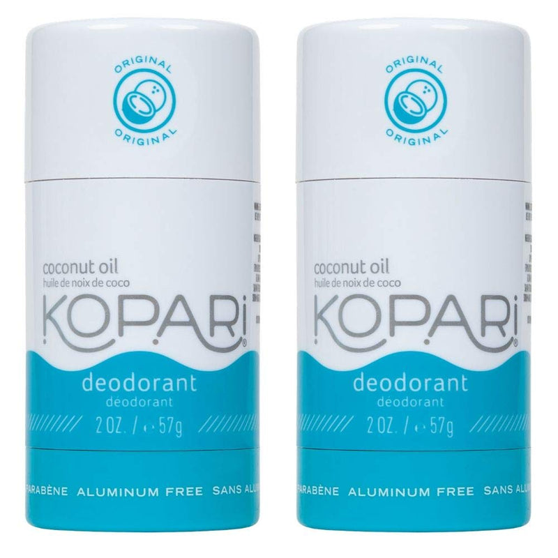Kopari Aluminum-Free Deodorant Original | Non-Toxic, Paraben Free, Gluten Free & Cruelty Free Men’s and Women’s Deodorant | Made with Organic Coconut Oil | 2 Pack, 2.0 oz Kopari