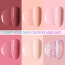 MILD EAST Gel Nail Polish Kit, 6 Colors Nude Pink Gel Nail Polish UV Gel Glitter Nail Polish with Acrylic Powder, Glossy/Matte Nail Polish Gift Set for Women MILD EAST