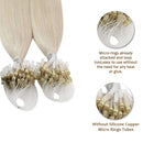Ugeat Micro Beads Hair Extensions 16" Microloop Remy Human Hair Extensions