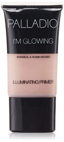 Palladio I'm Glowing Illuminating Primer, 0.67 oz, Pearly Pink Makeup Primer for Face, Contains Aloe Vera, Grape Seed Oil, Green Tea, Brightens Complexion, Combats Wrinkles, Fine Lines & Pores Palladio
