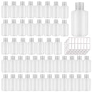 INNOLIFE Plastic Bottles with Flip Top Cap, 2oz 60ml Small Plastic Squeeze Bottles Refillable Travel Bottles for Toiletries and Lotions, 48 Pack Empty Cosmetic Containers-Bonus 56pcs Labels INNOLIFE