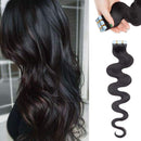 20 PCS Rooted Tape In Hair Extensions Human Hair Invisible Seamless Skin Weft Body Wave Highlight Double Side Tape Remy Human Hair Extensions Balayage Wavy For Women (20'',50g/20pcs,
