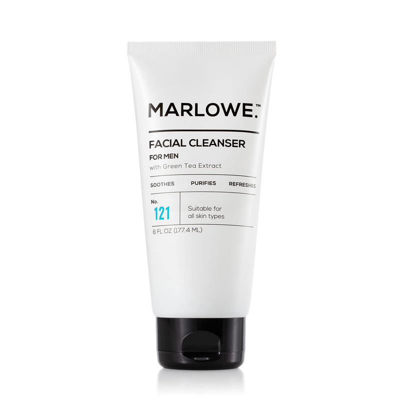 MARLOWE. No. 121 Facial Cleanser for Men 6oz | Daily Face Wash with Natural Extracts & Antioxidants | Soothes, Purifies, Refreshes | Thick Lather, No More Dry MARLOWE. M BLEND