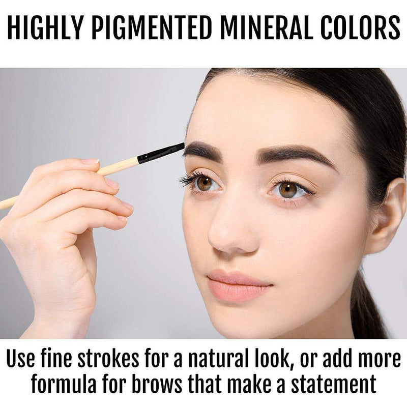 BaeBlu Cruelty Free Retractable Eyebrow Crayon, Vegan Non-Toxic Long Wear Brow Definer With Brush, Deep Brown Pen BaeBlu