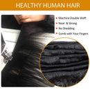 Human Hair Loose Wave Bundles Brazilian Loose Wave Hair 3 Bundles With 4X4 Lace Closure Free Part (14 16 18+12) 100% Unprocessed Human Hair Weave Bundles Can Be Dyed and Bleached Natural Black Color Miss CARA Store
