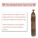 18 Inches I Tip Remy Human Hair Extensions 100 Strands/Pack Pre Bonded Keratin Stick Tipped Hair Extensions Cold Fusion Hair Piece Smooth Long Straight For Women