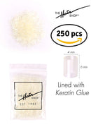 Hair Extensions Shrinky Clear Tubes by The Hair Shop - Keratin Glue Lined Plastic for I-Tip | Strong Clear Tube Bond for 100% Remy Human Hair Extensions (4mm Diameter) [250 PCS] The Hair Shop