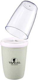 Toothbrush Cup Portable Toothbrush Holder Multifunction Travel Cup Organizer Toothbrush Case and Carrier for Bathroom School Business Trip (Green) Jeopace