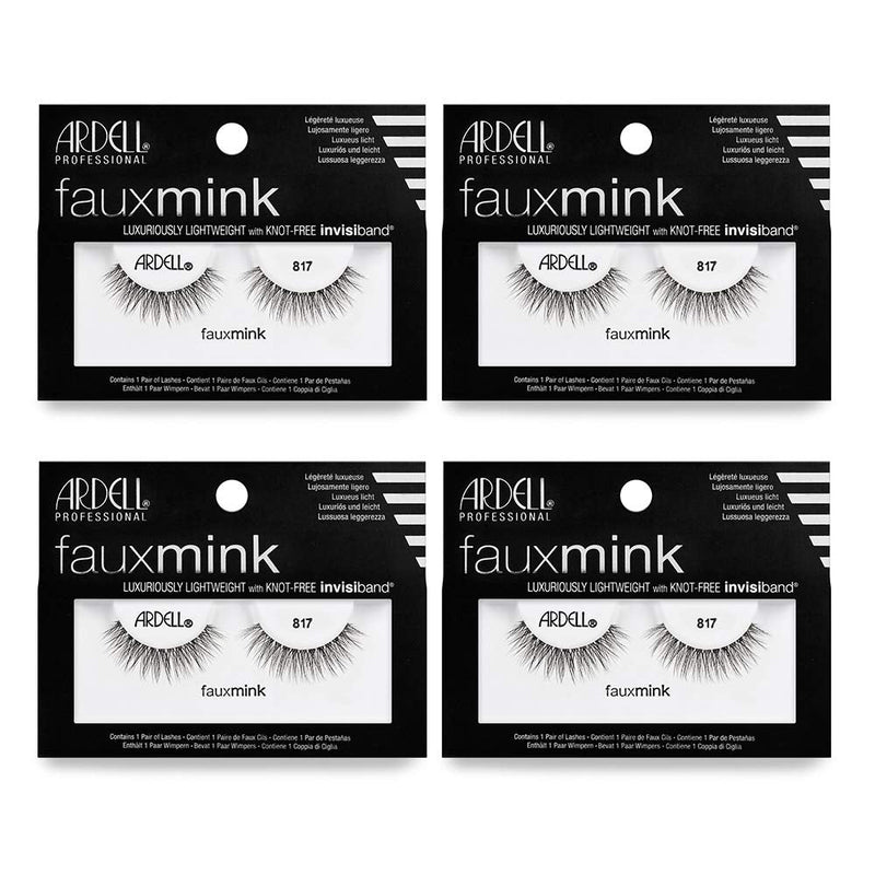 Ardell Faux Mink Lashes 817 Black, 4 Pack Ardell