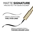 L'Oreal Paris Makeup Matte Signature Liquid Dip Eyeliner, Waterproof, Precise and Easy Application, All Day Wear, Vivid Matte Finish, Black, 0.07 fl; Oz. L'Oreal Paris