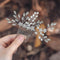 Yean Flower Bride Wedding Hair Comb Silver Crystal Bridal Hair Piece Pearl Hair Clips Hair Accessories for Women and Girls Yean