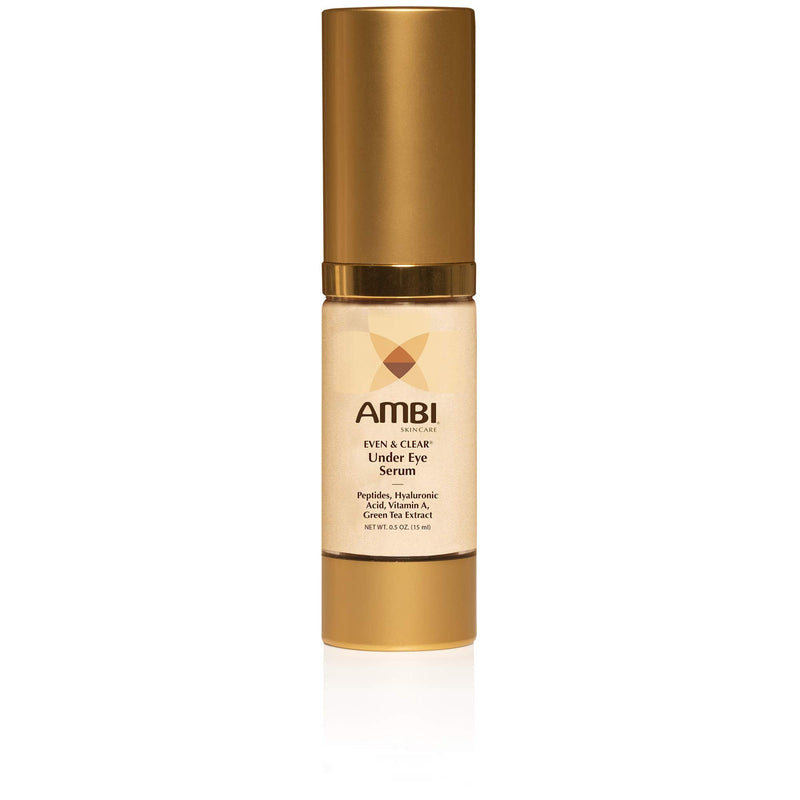 AMBI Even & Clear Under Eye Serum | Anti-aging Formula with Peptides | Reduces Fine Lines, Wrinkles, Under Eye Bags, and Crow's Feet | Restores Skin Elasticity | 0.5 Ounce Ambi