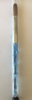 Blue Handle CRIMPED 100% Kolinsky Acrylic Nail Brush (Crimped 8) Blue Handle