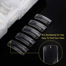 2 Pack Clear and Natural False Acrylic Nails Tips Half Cover 10 Sizes 500pcs French Artificial Press on Nails Manicure with Acrylic Nail Cilpper, 2pcs Nail Files for Nail Art Salons Home Yokilly