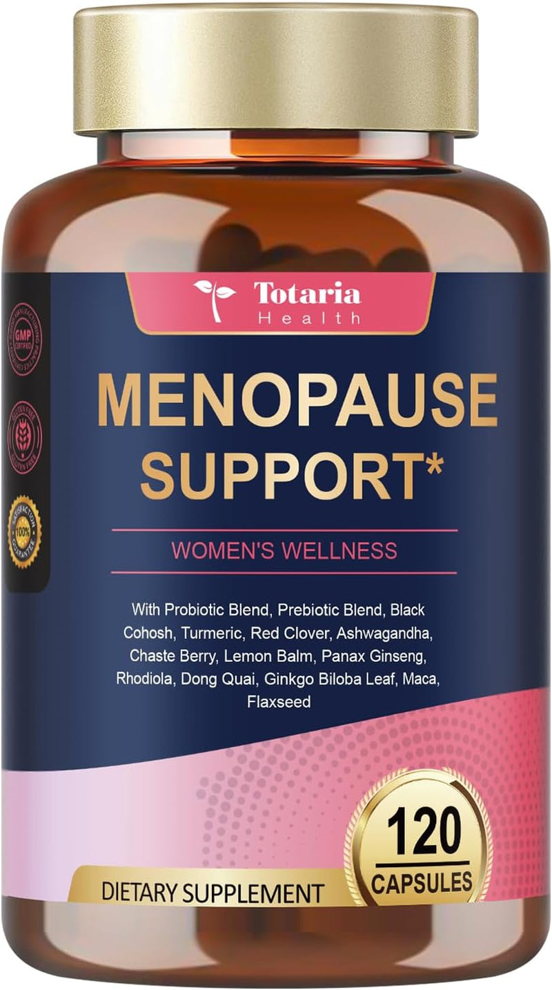Complete Menopause Supplements for Women, 40-in-1 Hormone Balance for Women Night Sweats Relief*, Hot Flashes, w/Black Cohosh, Probiotics, DIM, Vitex, Dong Quai, Red Clover, 120 Capsules Infinity Warehouse