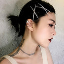 OBTANIM 2 Pcs X Shaped Crystal Hair Pins Cute Metal Shiny Hair Clip Rhinestone Bobby Pin Sparkly Barrette for Women Girls Styling Accessories (Gold) OBTANIM