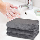 SINLAND Microfiber Hand Towel for Bathroom Super Soft Makeup Remover Cloth Washcloth for Home Spa Sports Face Cleansing Towel 16Inch x 30Inch Grey 3 Pack SINLAND