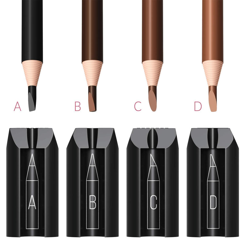 4-in-1 Plastic Duckbill-Shape Eyebrow Pencil Shaper - Eye Makeup Shaping Tool for Waterproof Peel Off Brow Pencils - Compact Cosmetic Shaper for Beginners & Professional Stylia